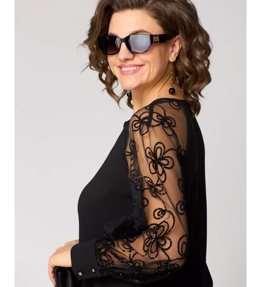 Barbara | Elegantní černé sexy krajkové šaty