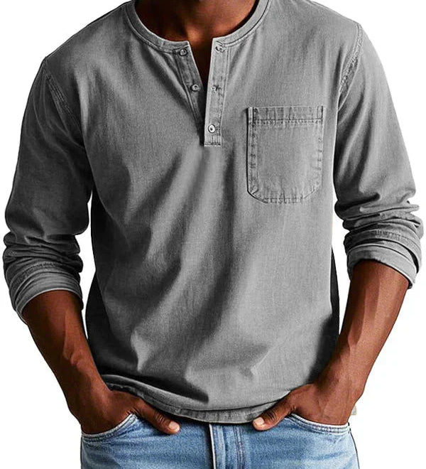 Sebastian - Retro Košile z Prémiového Lehkého Denimu