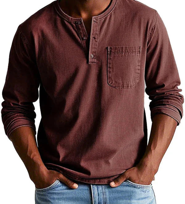 Sebastian - Retro Košile z Prémiového Lehkého Denimu