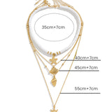 Náhrdelník se hvězdicí z jižního Pacifiku, vícevrstvý, zlatý