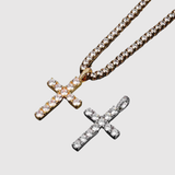 Amélie – Elegantní zlatý náhrdelník s křížem z moissanitu