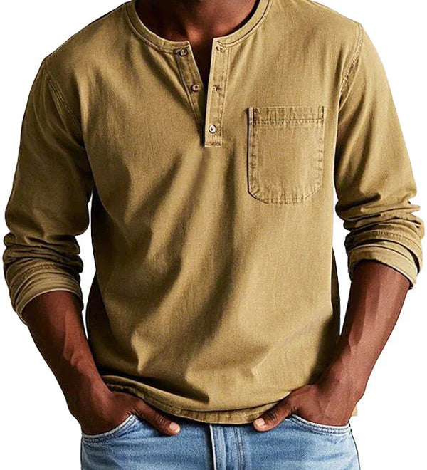 Sebastian - Retro Košile z Prémiového Lehkého Denimu