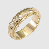 Valérie – Zlatý prsten s květinovou rytinou