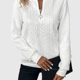 Amalie - Pletený svetr s copánkovým vzorem na zip