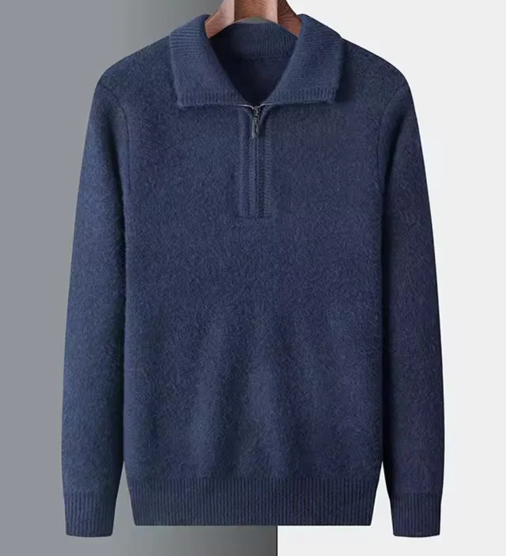 Gstaad Cashmere Quarter Zip Sweater
