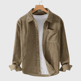 Rafael | Hnědá manšestrová košile