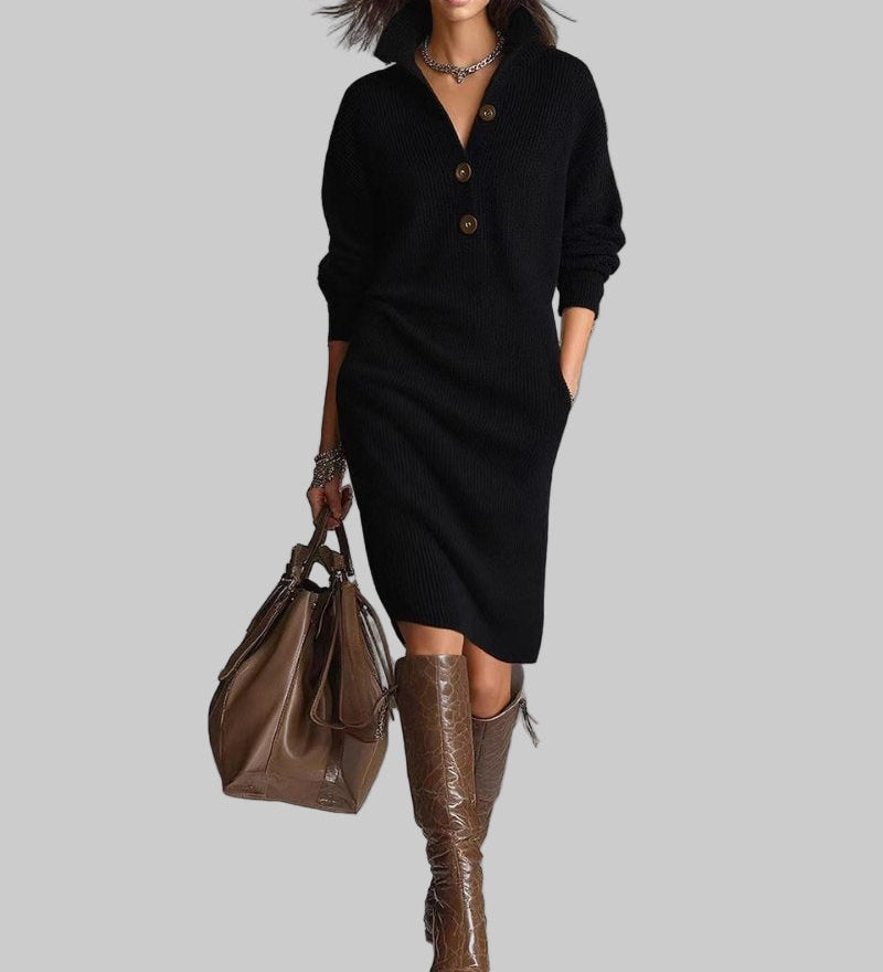 Scarlett | Elegantní zimní šaty s knoflíky