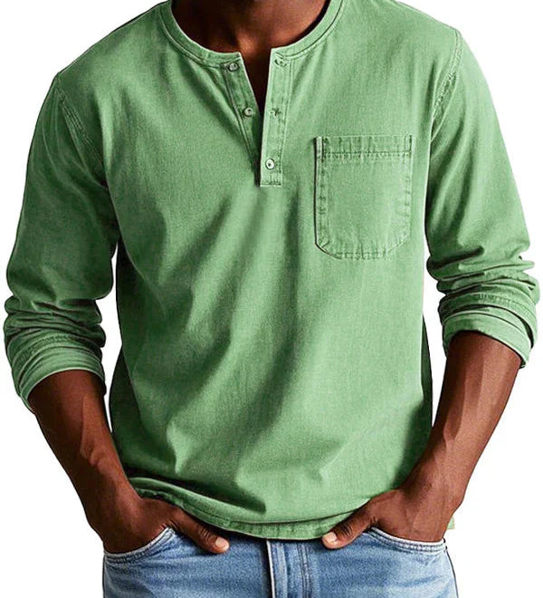 Sebastian - Retro Košile z Prémiového Lehkého Denimu