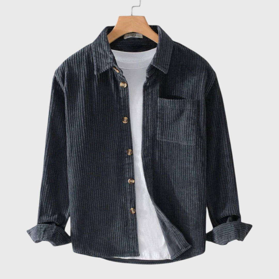 Rafael | Hnědá manšestrová košile