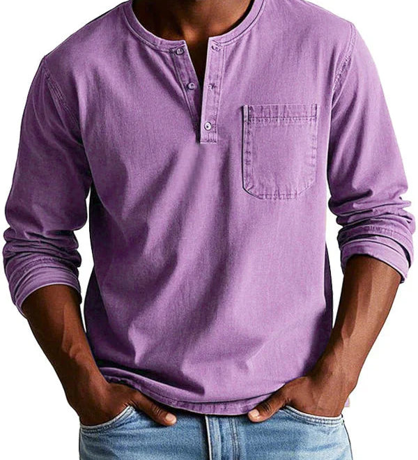 Sebastian - Retro Košile z Prémiového Lehkého Denimu