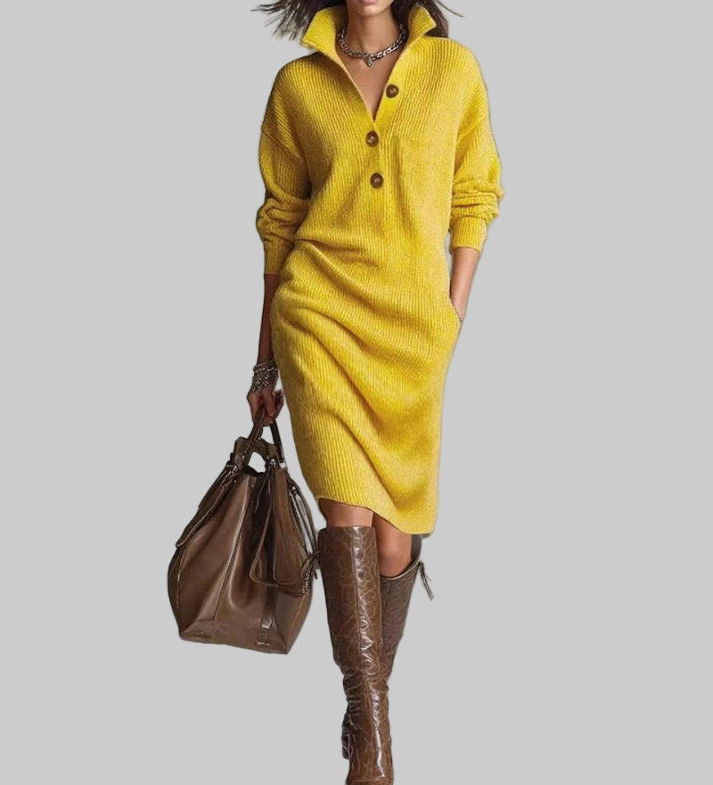 Scarlett | Elegantní zimní šaty s knoflíky