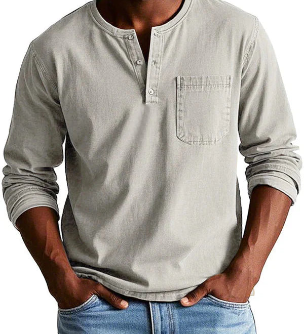 Sebastian - Retro Košile z Prémiového Lehkého Denimu