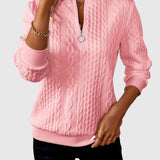 Amalie - Pletený svetr s copánkovým vzorem na zip