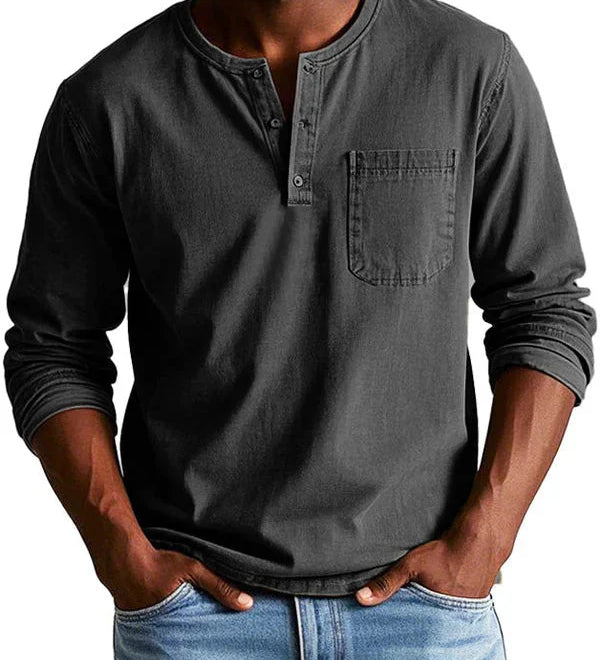 Sebastian - Retro Košile z Prémiového Lehkého Denimu