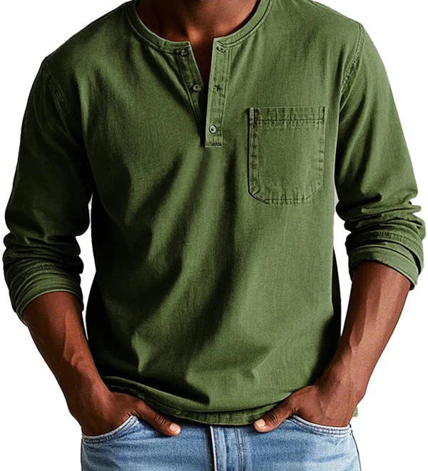 Sebastian - Retro Košile z Prémiového Lehkého Denimu