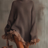 Anna - Svetrové šaty s volánky