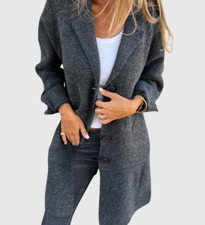 Léonie | Uvolněný dlouhý podzimní kabát