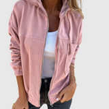 Ella | Manšestrová mikina s kapucí a zipem