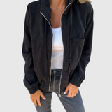 Ella | Manšestrová mikina s kapucí a zipem