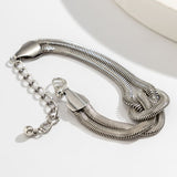 Náramek z hadí kosti s řetězem