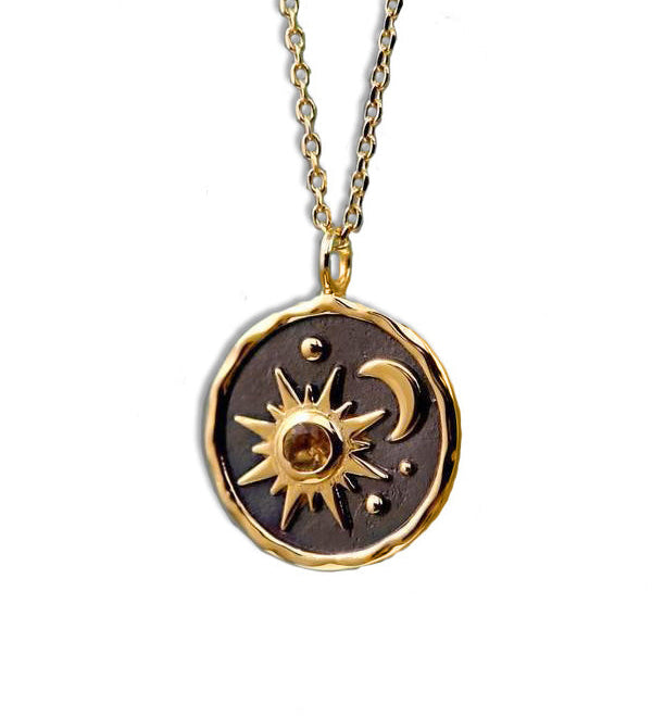 Boho náhrdelník Slunce Měsíc