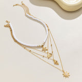 Náhrdelník se hvězdicí z jižního Pacifiku, vícevrstvý, zlatý