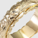 Valérie – Zlatý prsten s květinovou rytinou