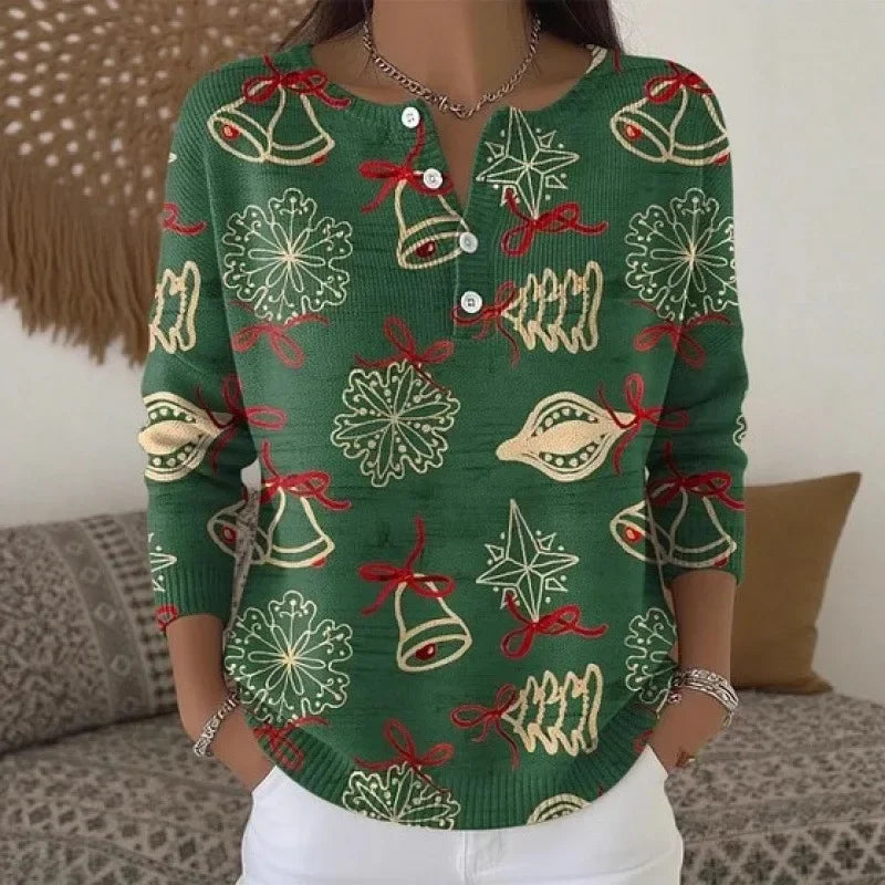 Violet - vánoční svetr s knoflíky